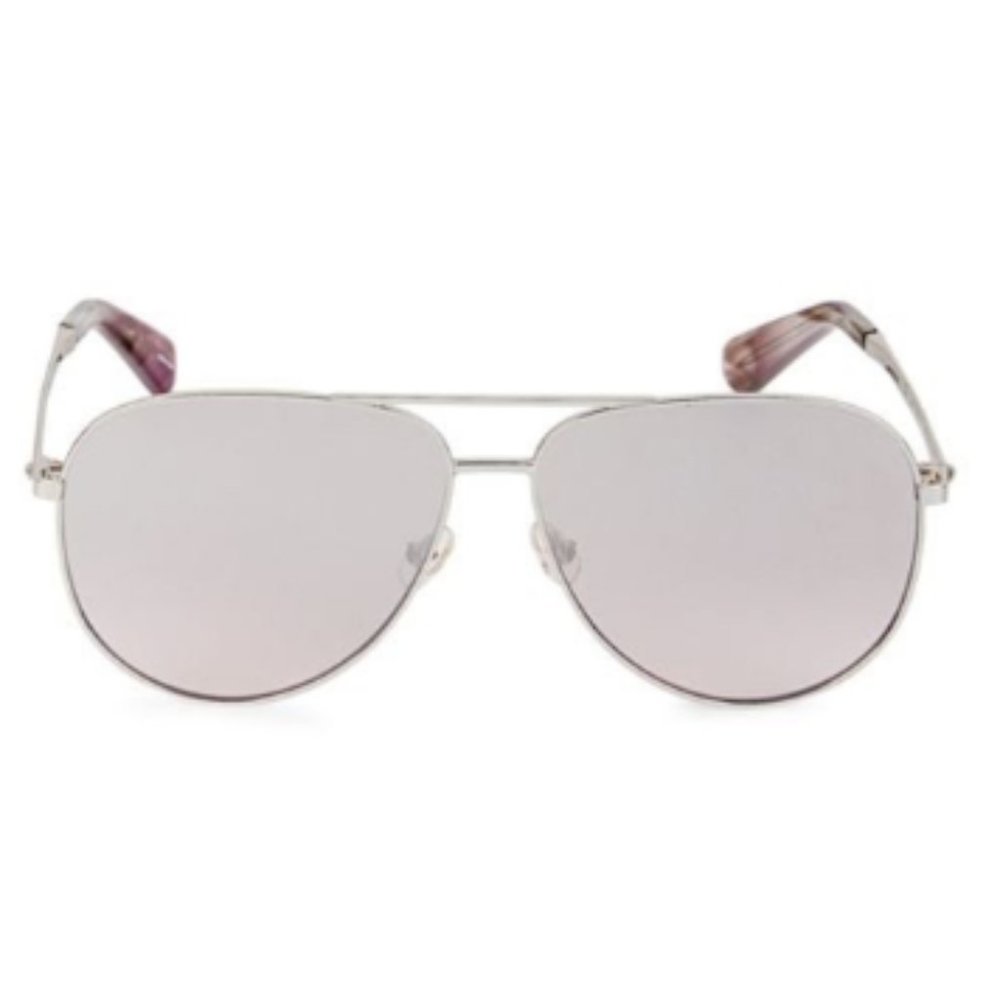 NEW- Kate Spade NY Isla 61mm Aviator Sunglasses In Gold, Violet & Grey Fuchs